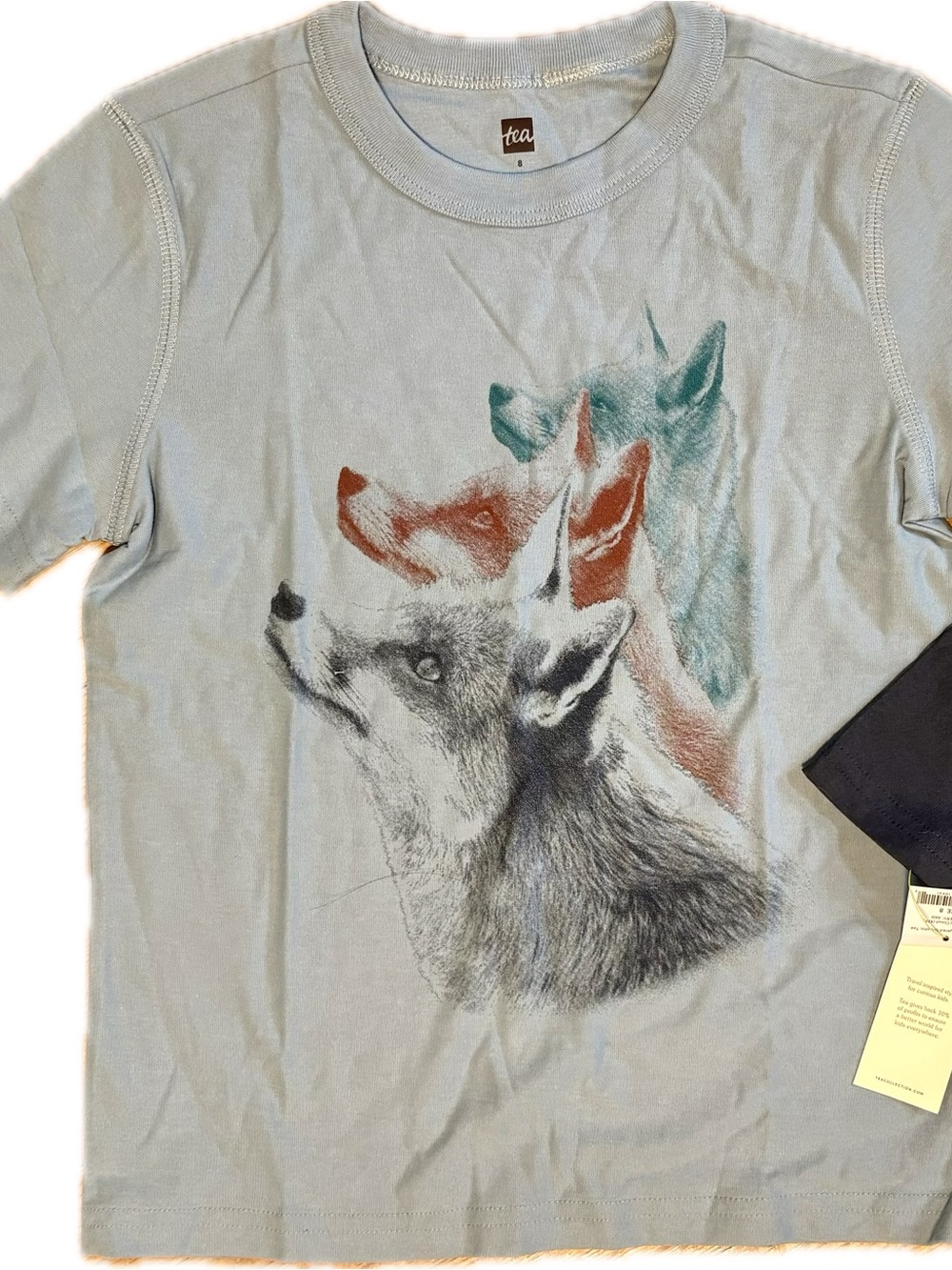 Tea Collection Light Blue Tee with Triple Fox Graphic